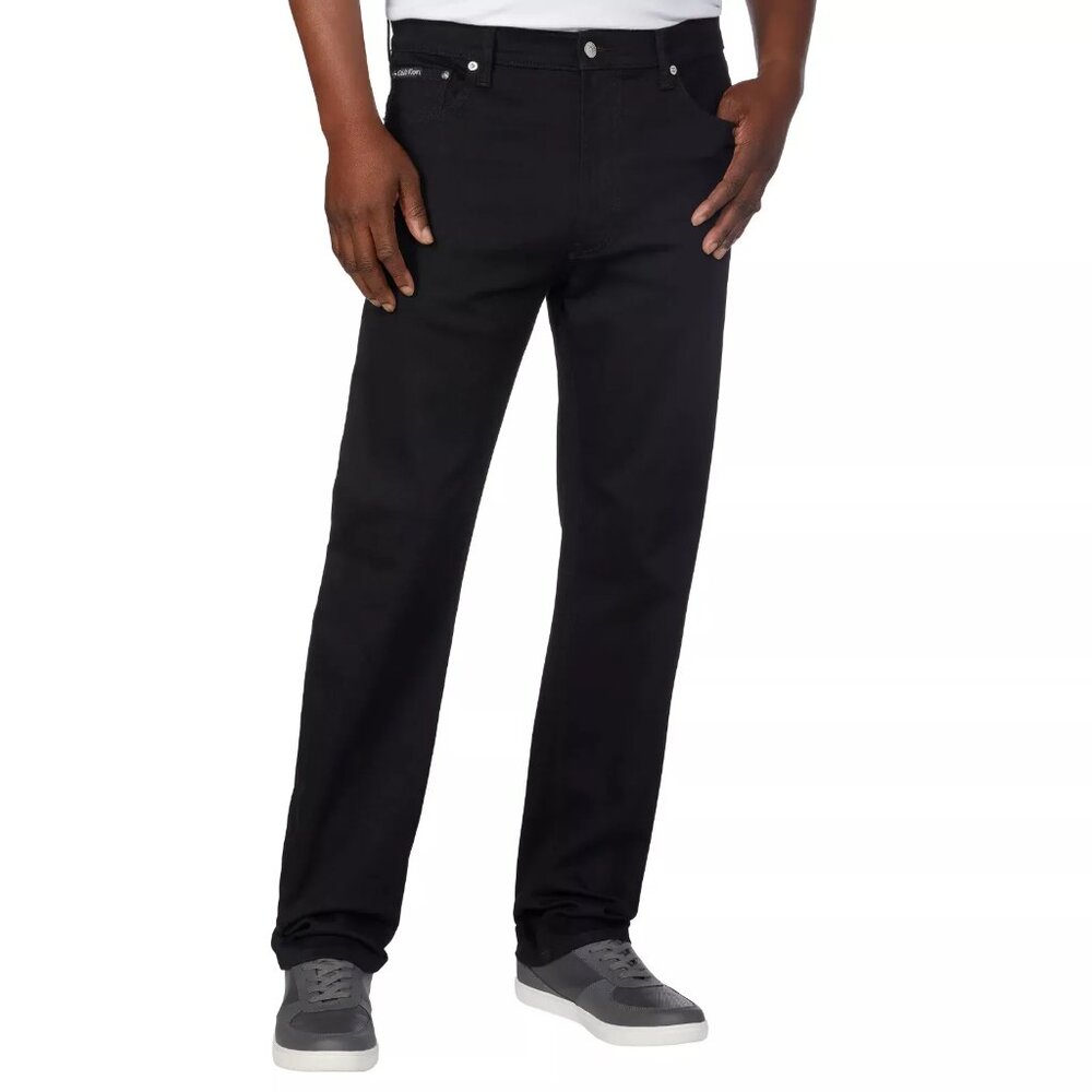 CK Calvin Klein plus W:40 Men's Slim Straight Jean Cotton Denim Pants Black